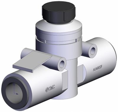SMC Speed Controller: In-Line Fitting, Knob, 1/2 in Valve Body Size - In-Line Speed Control Valves