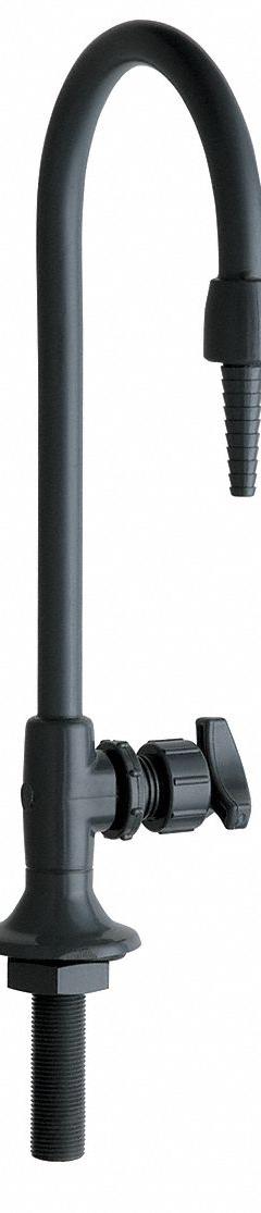 CHICAGO FAUCETS Laboratory Faucet: Faucet, Single-Post, For Distilled Water Media, 1 Handles, Cross (MPN 869-BPVC). Key specifications — Brand: CHICAGO FAUCETS; Color/Finish: Matte Black; Inlet Connection Type: NPT; Product Type: Faucet; Flow Pattern: Inline.
