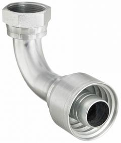 AEROQUIP Hydraulic Crimp Fitting: Steel x Steel, 90° Elbow, -20 For Hose Dash Size, ORS x Crimp (MPN 1AA20FRB20). Key specifications — Fitting Gender: Female x Genderless; Fitting Connection Type: ORS x Crimp; For Hose Dash Size: -20; Thread Size: 1-11/16"-12; Brand: AEROQUIP.