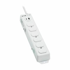 EATON TRIPP LITE Outlet Strip: 6 Outlets, 15 ft Cord Lg, 15 A Current, UL 1363, White, 5-15P, 5-15R (MPN PS-615-HGUSB). Key specifications — Brand: EATON TRIPP LITE; Mounting Style: Screw.