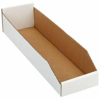 PACKAGING CORPORATION OF AMERICA Corrugated Shelf Bin: 23 in Overall Lg, 6 1/4 in x 4 3/4 in, White (MPN 5W223). Key specifications — Brand: PACKAGING CORPORATION OF AMERICA; % Recycled Content: 30-45%; Manufacturer Part Number: 5W223; Includes Dividers: Dividers Not Included; Electrostatic Discharge: Not Electrostatic Discharge Conductive.