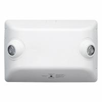 Emergency Lighting Unit: 6 W Lamp Watt, 50 W Emergency Watt, 120/277V AC, 2 Lamp Heads, Surface, LED (MPN EVHC12I-06L). Key specifications — Input Voltage: 120/277V AC; Housing Material: Thermoplastic; Mounting Type: Surface; Housing Color: White; Lighting Technology: LED; CA Title 20 Compliant: Yes; Environmental Rating: Damp Location Rated; Remote Capable: No.