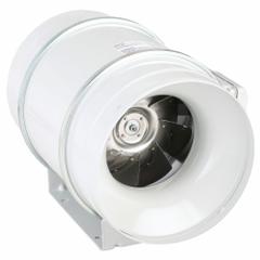 In-Line Duct Fan: 754 cfm Max., 10 in Duct, 115 W, 120V AC, 1 Ph, IP44, Steel (MPN TD-250). Key specifications — Includes: Mounting Bracket; Brand: SOLER & PALAU; Speed Controllable: Yes; High-Efficiency Motor: No; Nameplate Voltage: 120V AC; Number of Speeds: 2; Airflow @ 0.000 in SP - Range: 750 to 1,500 cfm; High-Efficiency Motor_Broad: Standard-Efficiency Motor.