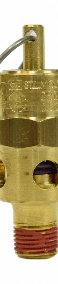 CONTROL DEVICES Air Safety Valve: Soft Seat, 1/8 in (M)NPT Inlet (In.), 100 psi Preset Setting (PSI) (MPN ST2512-1A100). Key specifications — attr291993: Soft Seat; attr291998: Brass; attr292001: Silicone; attr292007: Silicone; attr292009: Brass; attr294753: CONTROL DEVICES.