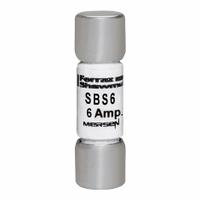 MERSEN Fuse: SBS Series, Midget, Fast-Acting, 6 A, 600 V AC, 13/32 in x 1 3/8 in, Non-Indicating (MPN SBS6). Key specifications — attr1287209: SBS; attr211192: MERSEN.