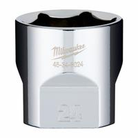 MILWAUKEE Socket Extension: Metric, 3/8 in Drive Size, 24 mm Socket Size, 6-Point, Std, Chrome (MPN 45-34-8024). Key specifications — attr1204417: MILWAUKEE; attr1204392: Chrome.