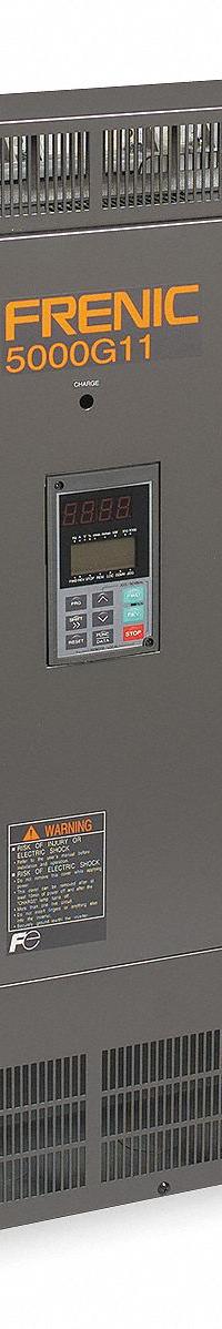 FUJI ELECTRIC Variable Frequency Drive: In Phase Single/Three, Out Phase Three, 75 hp, No Bypass (MPN FRN0139G2S-4GU). Key specifications — Style: Compact/Heat Sink; Color: Black/Blue/Gray; Output Phase: Three.