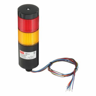 Dayton Tower Light Assembly: 2 Tier, Amber/Red, No Sounder Tier, 6 11/16 in Overall Ht - Two-Tier Tower Light Assemblies