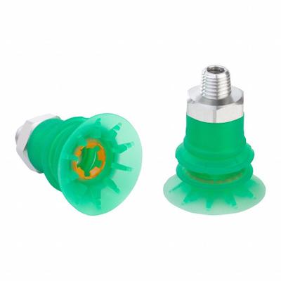 SCHMALZ Vacuum Pad Assembly: Multi-Bellows, 2.5 Folds, 1/4 in NPT Vacuum Port, 32 mm Pad Dia - Bellows Type Food-Safe Low-Fill Vacuum Pad Assemblies