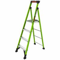 LITTLE GIANT Platform Stepladder: 6 ft Ladder Size, Fiberglass, 300 lb Load Capacity, 20 lb Wt (MPN 15396-001). Key specifications — Brand: LITTLE GIANT; Included Features: Comfort Top Step.