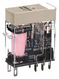 OMRON General Purpose Relay: Socket Mounted, 5 A Current Rating, 120V AC, DPDT, 8 Pins/Terminals (MPN G2R-2-S-AC120(S)). Key specifications — Brand: OMRON; Base Type: Square; Mounting Style: Plug-In; Pin Shape: Flat; Electrical Connection: Quick-Connect; Manufacturer Part Number: G2R-2-S-AC120(S); Series: G2RS Series.