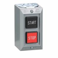 SQUARE D Control Station: (2) Push Buttons, 0 Pilot Lights, 1NO/1NC, Start/Stop, (2) Momentary (MPN 9001BG201). Key specifications — attr1022946: Start/Stop; attr1022956: Black; attr211290: SQUARE D; attr1042017: Indoor Use Only; attr1089900: (2) Push Buttons.