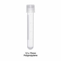 APPROVED VENDOR Culture Tube: Culture Tube, Polypropylene, 5 mL Capacity - mL, Round, Colorless (MPN T8301). Key specifications — Brand: APPROVED VENDOR; Graduated: Yes; Closure Color: Colorless; Includes: Caps; Includes Closure: Yes; Body Color: Colorless; Bottom Shape: Round; Body Material: Polypropylene.