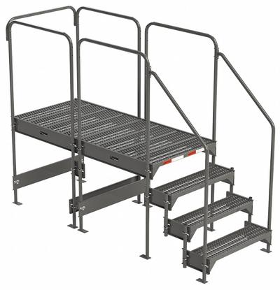EGA Work Platform: 3 ft Platform Ht - Max, 34.6 in x 76.8 in, Steel - Configurable Single-Access Platforms