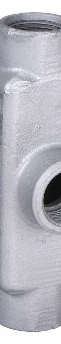 Conduit Outlet Body: Iron, Triple Coat Epoxy Coating, 3/4 in Trade Size, TB Body, Threaded (MPN ERTB75). Key specifications — Compatible Conduit Trade Size: 3/4 in; Thread Gender: Female; Hub Style: Threaded; Cover Included: Yes; Body Style: TB; Connection Type: Threaded; Back Type: Flat; Hazardous Location: Yes.