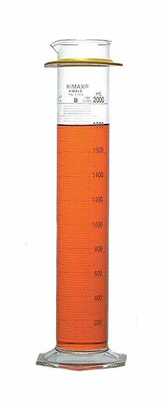 KIMBLE Graduated Cylinder: 2 L, B, To Contain (TC), 20 mL Graduation Increments - mL - Class B Glass Graduated Cylinders