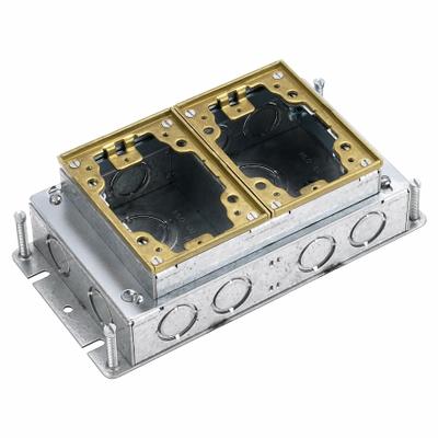 HUBBELL WIRING DEVICE-KELLEMS Floor Box: Rectangular, 35 cu in Capacity - Steel Electrical Floor Boxes