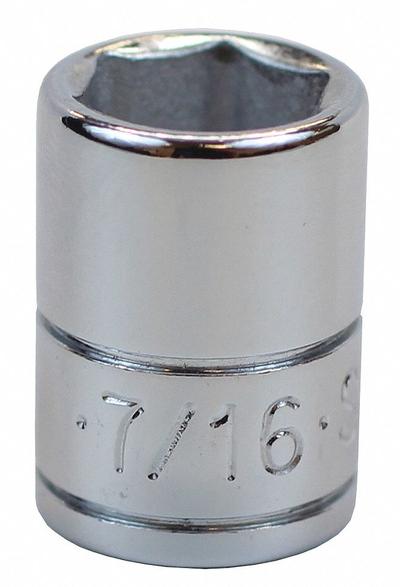 SK PROFESSIONAL TOOLS Socket: SAE, 1/4 in Drive Size, 7/16 in Socket Size, 6-Point, Std - 1/4" Drive Hand Sockets