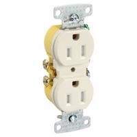 HUBBELL Receptacle: Duplex, 5-15, Light Almond, 125V AC, 15 A, 2 Pole / 3 Wire (MPN RR15SLATR)