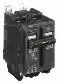 GE Miniature Circuit Breaker: THQB, 30 A, 120/240V AC, Single Phase, 10kA at 120/240V AC, 2 Poles (MPN THQB2130HID). Key specifications — attr195972: 30 A; attr195973: 120/240V AC; attr195974: Single; attr195975: 10kA at 120/240V AC; attr195976: Load Centers.