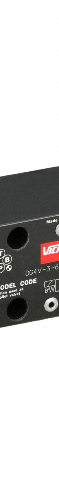 VICKERS Hydraulic Directional Valve: 21 gpm Max Flow Rate, D03 NFPA Size, Three Positions, Tank (MPN 859212). Key specifications — attr1018253: VICKERS; attr1018274: D03; attr1018283: Tank; attr1018249: 859212; attr1018300: Electrical; attr1018289: DG4V.