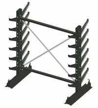 JARKE Cantilever Rack: Starter, Medium-Duty, 80 1/2 in x 45 in x 84 in, Inclined Arm, 2 Usable Sides (MPN CR-7). Key specifications — Arm Style: Inclined; Brand: JARKE.
