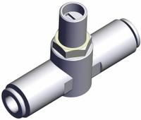 SMC Speed Controller: In-Line Fitting, Screwdriver Slot, 1/4 in Valve Body Size, Meter Out, 1/4 in (MPN AS2051F-07D). Key specifications — attr947203: Brass/PBT; attr947205: SMC.