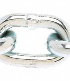 CAMPBELL Straight Chain: 3/8 in Chain Trade Size, 30 Chain Grade, Carbon Steel, Straight, Welded (MPN T0146220). Key specifications — Brand: CAMPBELL.