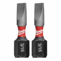 MILWAUKEE Insert Bit: Insert Bit, Slotted Head, Imperial, 3/16" Bit Industry Size, Std, Hex, 2 PK (MPN 48-32-4417). Key specifications — attr1119753: Alloy Steel; attr1119759: Standard; attr1119760: MILWAUKEE; attr1119757: Hex.