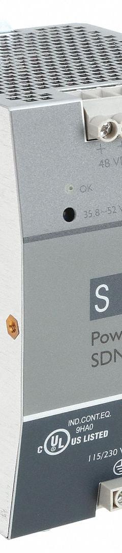SOLAHD DC Power Supply: DIN Rail, 240 W Output Power - Rated, 5 A Current - Output, Single Phase (MPN SDN548100P). Key specifications — attr1044898: Single; attr1044874: Metal; attr1044879: 115 to 230V AC; attr211400: SOLAHD.