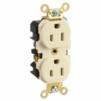 LEVITON Receptacle: Duplex, 5-15, Ivory, 125V AC, 15 A, 2 Pole / 3 Wire (MPN 5262-I)
