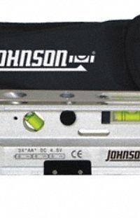 JOHNSON LEVEL Magnetic Laser Torpedo Level: 0 Lines and 3 Dots, Red Beam, 0 Planes, Included, AA (MPN 40-6184). Key specifications — attr935979: AA; attr934757: JOHNSON LEVEL; attr936112: ±1/8 in @ 50 ft; attr936114: Manual Leveling; attr935981: Bracket.