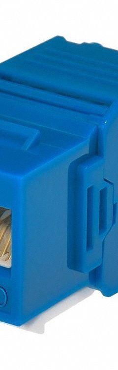 MONOPRICE Networking Keystone: Connector RJ45, 6A Cable Category, Std, Each Pack Size, 1 (MPN 15666). Key specifications — Brand: MONOPRICE; Color: Blue; Compatible Cable Shape: Round; _Pack Size: Each.