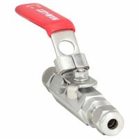 HAM-LET Manual Two-Way Ball Valve: 1/4 in, Stainless Steel, Straight, Compression x Compression (MPN H-700-SS-L-6MM-T-LD). Key specifications — Brand: HAM-LET; Handle: Locking Lever.