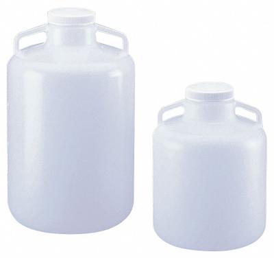 APPROVED VENDOR Carboy: 1 L Capacity - mL, Screw On Cap, White, 339.72 mm Overall Ht - Round Carboys