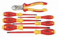 WIHA Electricians Tool Kit: Insulated, 7 Total Pcs, Drivers and Bits/Pliers (MPN 32857). Key specifications — attr541600: (1) Diagonal-Cutting Pliers; attr541603: None; attr541599: None; attr541604: None; attr541515: WIHA; attr548994: (3) Phillips Screwdrivers.