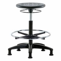 Stool: Polyurethane, Ht Range 22 in to 32 in, 13 in Seat Wd, 13 in Seat Dp, 5 Glides, 0 Casters (MPN IPHBSO-RG-CF-RG-BLK). Key specifications — Brand: APPROVED VENDOR; Foot Support: Yes; Base Material: Fiberglass; ESD-Safe: Not ESD Safe; Number of Casters: 0.