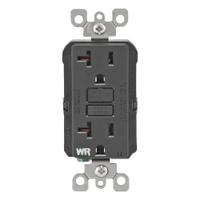 LEVITON GFI Receptacle: Decorator Duplex, 5-20, Black, GFCI, 125V AC, 20 A, 2 Pole / 3 Wire (MPN GFWR2-E)