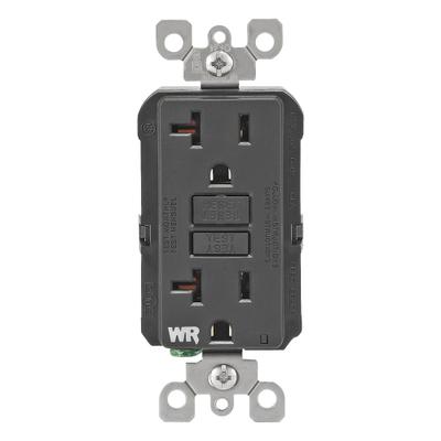 LEVITON GFI Receptacle: Decorator Duplex, 5-20, Black, GFCI, 125V AC, 20 A - General Purpose Receptacles