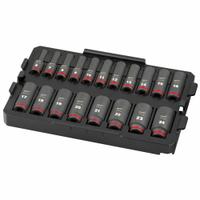 MILWAUKEE Socket Set: 3/8 in Drive, 19 Piece, 6-Point, Metric/SAE, 6 mm to 24 mm (MPN 49-66-6816). Key specifications — attr1224269: 3/8 in; attr1204685: Not Tether Capable; attr1227399: SHOCKWAVE™ Impact Duty; attr1204650: 6 mm to 24 mm; attr1204673: Socket Bits Not Included; attr1204688: MILWAUKEE; attr1224230: Friction; attr1224354: No Thin Wall.