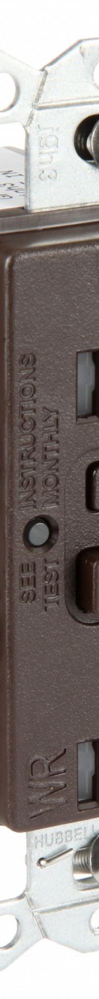 HUBBELL GFCI Receptacle: Duplex, 5-15, Brown, GFCI, 125V AC, 15 A, 2 Pole / 3 Wire (MPN GFRTW15)