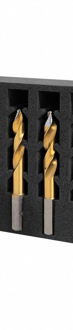 HOLEMAKER TECHNOLOGY Drill Bit Set: 4 Pc, 3/16" to 1/2", 135° TurboTip Point, TiN-Coated HSS (MPN 209016-SET1). Key specifications — attr1239143: Impact Rated; attr1239108: HOLEMAKER TECHNOLOGY.