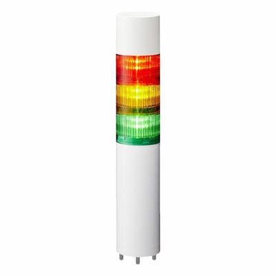 PATLITE Tower Light Assembly: 3 Tier, Sounder Tier Included, IP65, Amber/Green/Red - Three-Tier Tower Light Assemblies