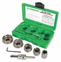 GREENLEE Hole Cutter Kit: 6 Pieces, 1/8 in Max. Cutting Dp, Carbide Tipped, 4/6 Teeth (MPN 660). Key specifications — attr1098245: GREENLEE; attr1098234: Carbide Tipped.