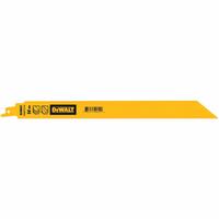 DEWALT Reciprocating Saw Blade: 14 Teeth per Inch, 12 in Blade Lg, 1 in Blade Thick, Bi-Metal, 5 PK (MPN DWAR12114). Key specifications — attr1109198: 14; attr1109200: Rigid for Straight Cuts; attr1109201: Straight; attr1109209: DEWALT.
