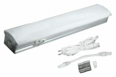 LED Strip Light: 8 in Lg, 188 lm, 4500K, 2.2 W, Plug-In, Silver, Aluminum, 1 in Ht, 120V AC (MPN ZX506-CW-9). Key specifications — attr1262778: 120V AC; attr1262749: Plug-In; attr1262754: Integrated LED; attr1262758: Aluminum; attr1262760: Yes; attr1262765: LED; attr1262776: On/Off; attr1262780: 4500K.