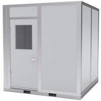 PORTA-KING Modular In-Plant Office: 8 ft x 8 ft x 8 ft, 4 Walls, Vinyl-Covered Drywall, Gray, STC 25 (MPN FAB88). Key specifications — Brand: PORTA-KING; Sound Transmission Coefficient: STC 25; Frame Material: Aluminum.