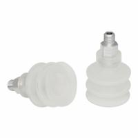 SCHMALZ Vacuum Pad Assembly: Multi-Bellows, 2.5 Folds, M5 Vacuum Port, 21 mm Pad Dia, Clear, 55 A (MPN 10.01.06.00043). Key specifications — attr1019136: 10.01.06.00043; attr1019138: SCHMALZ; attr1019139: 55 A.