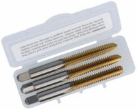 CLEVELAND Tap Kit: 1/4"-20 UNC, H3 / 3B, 3 Flute, TiN Coated High Speed Steel (MPN C84242). Key specifications — attr1300563: One Each Taper, Plug, and Bottoming.
