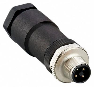 IFM Circular Connector: T Coded, 4 Pin, M12 Male Thread, IP67, Screw Terminals - Field-Wireable Industrial M12 Circular Connectors